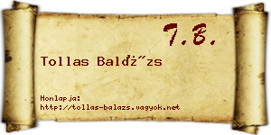 Tollas Balázs névjegykártya